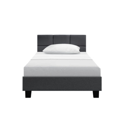 Tino Bed Frame Fabric - Charcoal Single - Image 3