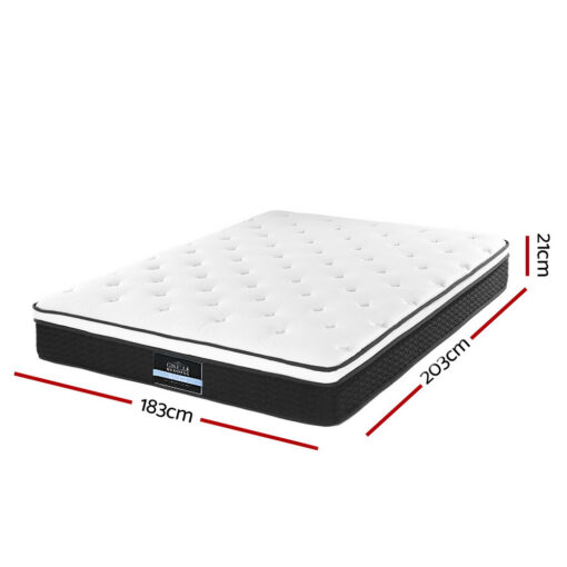 Giselle Bedding Bonita Euro Top Bonnell Spring Mattress 21cm Thick King - Image 2