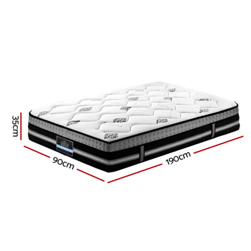 Giselle Bedding Galaxy Euro Top Cool Gel Pocket Spring Mattress 35cm Thick Single - Image 2