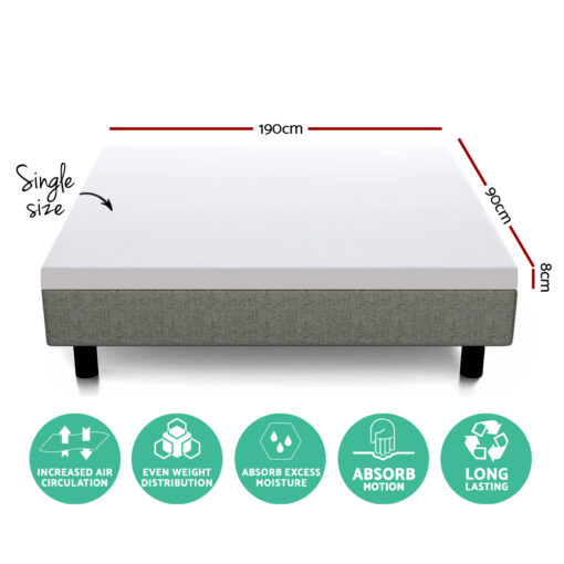 Giselle Bedding Single Size Dual Layer Cool Gel Memory Foam Topper - Image 2