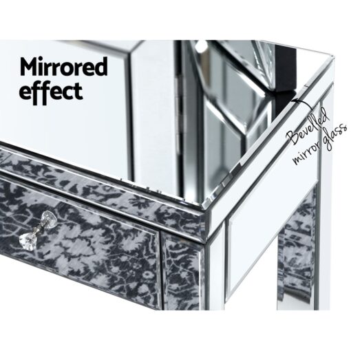 Artiss Mirrored Furniture Dressing Table Dresser Chest of Drawers Mirror Stool - Image 6