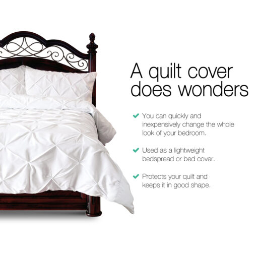 Giselle Bedding Super King Size Quilt Cover Set - White - Image 3