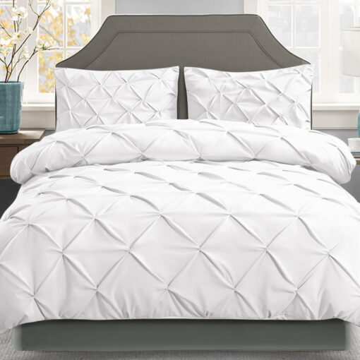 Giselle Bedding Super King Size Quilt Cover Set - White - Image 7