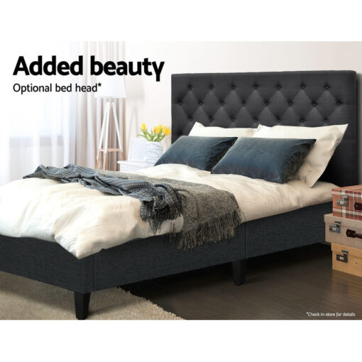 Artiss Bed Base Double Size Frame Fabric Charcoal - Image 6