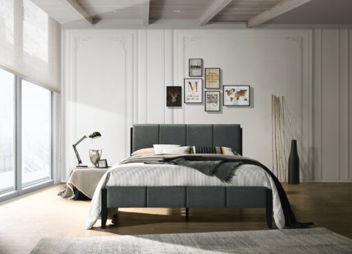 Fabric Upholstered Bed Frame in Charcoal - Double